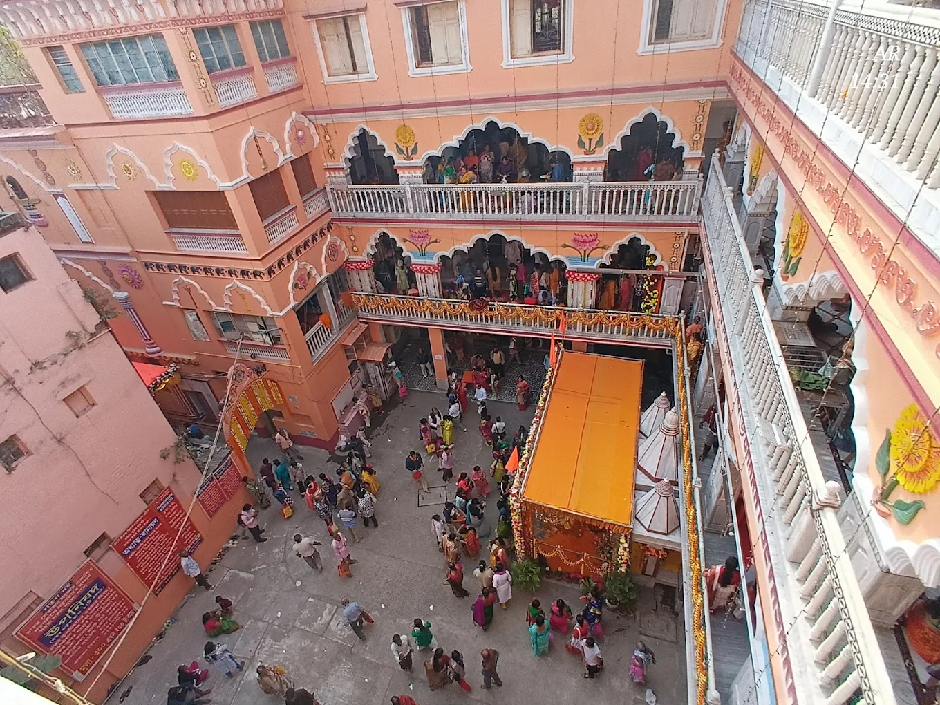 courtyard seen from an upper balcony